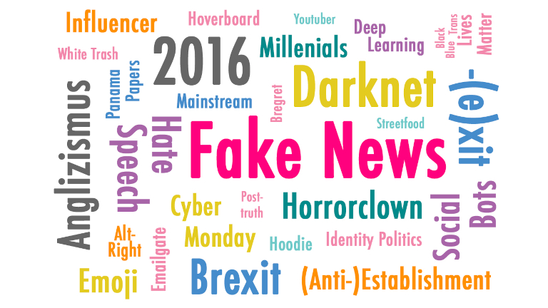 Wortwolke Anglizismus des Jahres 2016