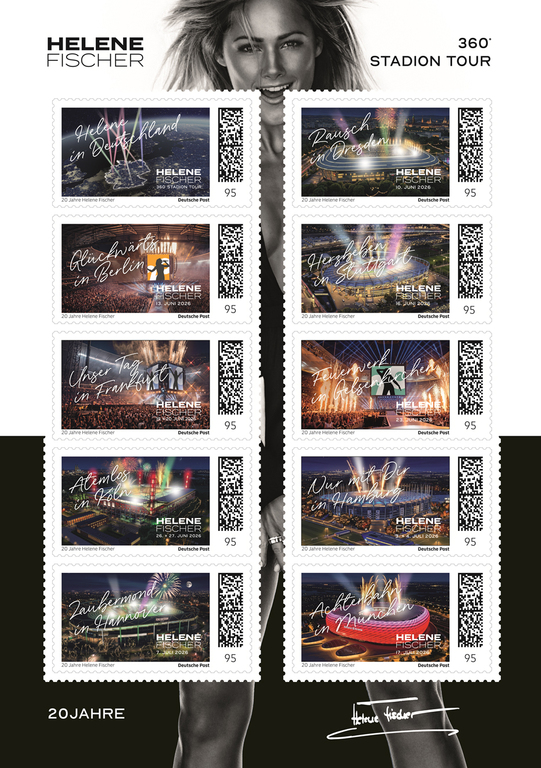 Verschiedene Motive zu Helene Fischers 360-Grad-Stadiontour.