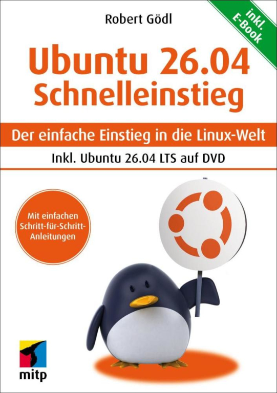 Buch-Cover „Ubuntu 26.04 Schnelleinstieg“ von Robert Gödl.