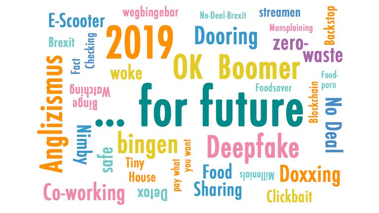 Wortwolke Anglizismus des Jahres 2019