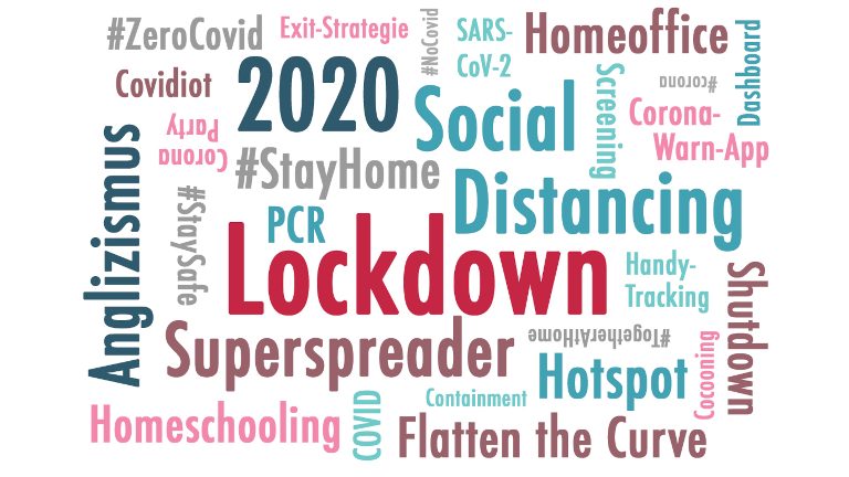 Wortwolke Anglizismus des Jahres 2020
